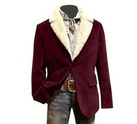 2025 Blazer Homme Noël Imprimé Veste à Manches Longues Xmas Velours Côtelé Costume Blazers Slim Fit Blazer Loisirs Vestes Regular Moderne Hommes Festive Veste