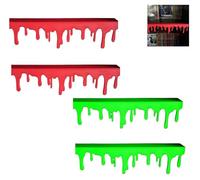 2025 Blood Drip Bookshelf Decor - Glow-in-The-Dark Shelf Edge with Realistic Blood Stains, Haunted House & Horror Room Decor for Halloween(4Pcs-A)