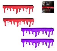 2025 Blood Drip Bookshelf Decor - Glow-in-The-Dark Shelf Edge with Realistic Blood Stains, Haunted House & Horror Room Decor for Halloween(4Pcs-B)