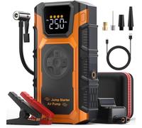 2025 Booster Batterie Voiture avec Gonfleur, 5500A Démarreur Batterie Voiture 12V Puissant avec Chargeur USB, LED, Démarrage Forcé, Portable Battery Starter pour Tous Essence et 10L Diesel