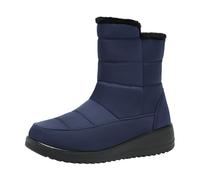 2025 Bottes de Neige Hiver Femme Chaudes Doublure Polaire Antidérapantes Chaussures de Loisirs en Plein Air pour Confort par Temps Froid Chaussures Argent Femme Talon Bloc, bleu, 41 EU