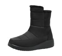 2025 Bottes de Neige Hiver Femme Chaudes Doublure Polaire Antidérapantes Chaussures de Loisirs en Plein Air pour Confort par Temps Froid Chaussures Argent Femme Talon Bloc, Noir , 39 EU