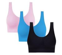 2025 Brassière Sport Femme Lot de 1/3/5 Soutiens-Gorge de Sport Yoga pour Femme - Soutien Moyen - Coussinets Amovibles Fitness Pas Cher Grande Taille Brassière Push Up pour Quotidien Yoga