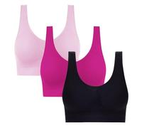 2025 Brassière Sport Femme Lot de 1/3/5 Soutiens-Gorge de Sport Yoga pour Femme - Soutien Moyen - Coussinets Amovibles Fitness Pas Cher Grande Taille Brassière Push Up pour Quotidien Yoga