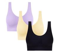 2025 Brassière Sport Femme Lot de 1/3/5 Soutiens-Gorge de Sport Yoga pour Femme - Soutien Moyen - Coussinets Amovibles Fitness Pas Cher Grande Taille Brassière Push Up pour Quotidien Yoga