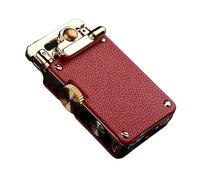 2025 Briquet à kérosène réutilisable à Flamme Douce, Briquet à kérosène rétro à Bascule Classique Coupe-Vent for l'extérieur, Les Voyages, Le Camping (Carburant Non Inclus)(Red)