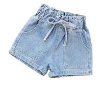 2025 Cadeau Fille Short en Jean Pantalon Court en Jean Ado Ete Fluide Large Short été Filles Ample Chic Casual Sport Plage Vacances Confortable Shorts et Bermudas en Coton