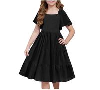 2025 Cadeau Robe Fille Printemps Ete Longue Loisirs de Fête Pas Cher Swing Robe Filles Chic et Elegant Léger Fluide Vetement Robes de Fête Anniversaire Soirée Cocktail Dress 3-14 Ans