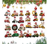 2025 Calendrier 'Avent Jouets,24 Jours Camion Décoratif Avec Ornements | Décoration Saison 2D Acrylique Collection | Pour Toute La Famille Garçons et