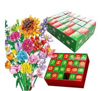 2025 Calendrier de l'Avent, 24 Jours Noël Bouquet de Fleurs Ensemble de Montage