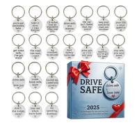 2025 Calendrier De L'Avent,Acrylique 2D Compte À Rebours De Noël,Porte-clés De Souhaits Pour Une Conduite Sûre | Pour Sac Maison De Voiture Fête Hommes Copains Anniversaire Saint Fête Des Pères