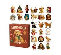 2025 Calendrier De L'Avent De Noël Pour Chien,24 Jours Décorations Saisonnières en Acrylique 2D | Ornement Calendrier Compte À Rebours Charme Chien,Pour Maison Voiture Adultes Cadeaux Fête
