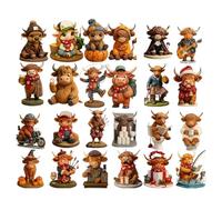 2025 Calendrier De L'Avent - Vache 2D, Compte À Rebours Festif, Décorations De Noël Pour Sapin Et Maison, Parfait Pour Porte-Clés, Sac À Dos, Adultes, Salon, Cuisine Et Vacances, 24 Jours De Plaisir