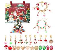 2025 Calendrier du compte à rebours de Noël - 24 jours Girls Christmas Advent Bracelet Calendar 25x21x1.8cm, Ornement de vacances Supplies d'artisanat pour les adolescents Famille Valentin École Femme