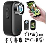 2025 Caméra Mini Sport 4K WiFi, Minicaméra d'action Sportive avec Écran 1.47 Pouce ＆ 150° Caméra Action, Miniature Étanche Caméra Casque Vélo Moto pour Vélo Surf/Animaux domestiques/Sports extrêmes