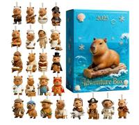2025 Capybara Advent Calendars - 24-Day Countdown, 2D Acrylic Capybara Ornament Calendar with Toy Figures | Festive Decor for Car Rearview, Mantel, Backpack | Holiday Tradition Display
