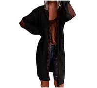 2025 Cardigan Femme Patchwork Cardigan à Manches Longues Karaté Ceinture Violet, Noir , S