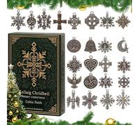 2025 Celtic Faith Calendrier de l'Avent 24 jours 2D en acrylique Décoration saisonnière Compte à rebours à suspendre Pour la maison, le bureau, le jardin, le salon, la chambre à coucher, , la