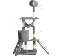 2025-CHAUD | Arbre à Chat Geant avec Griffoir XXL Arbre à Grimper pour Chat Centre d'Activités avec Niche et Plateformes pour Félins Hauteur 154cm Beige MULTIFONCTIONS : Notre arbre à chat permet à vo