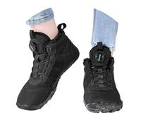 2025 Chaussures d'hiver à lacets épaisses décontractées pour homme Semelle souple Chaussures tendance pour papa Bottes de neige VTT Chaussures imperméables, Noir , 46 EU