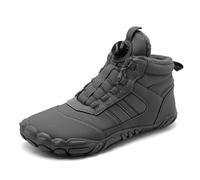 2025 Chaussures d'hiver à lacets épaisses décontractées pour homme Semelle souple Chaussures tendance pour papa Bottes de neige VTT Chaussures imperméables, gris, 44 EU
