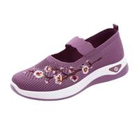 2025 Chaussures Orthopédiques en Maille Respirante, Chaussures D'été en Tissu Brodé, Chaussures De Sport avec Soutien De La Voûte Plantaire (Purple,43)