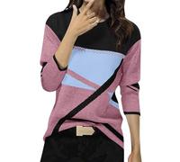 2025 Chemise Femme Chic et Elegant Printemps Automne Mode Basic Top T-Shirt à Manches Longues Col Rond Colorblock Pull Tunique Slim fit Casual Impression Géométrique Sweatshirt Blouse Tops