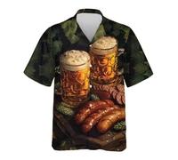 2025 Chemises pour hommes, manches courtes, chemise boutonnée tropicale, chemise de plage d'été chemises homme La, Noir , 3XL