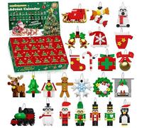 2025 Christmas Advent Calendar Compatible with Lego, Wreath, Santa Claus, Reindeer, Gingerbread Toy Building, CALENDRIER DE L'AVENT