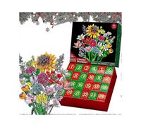 2025 Christmas Advent Calendar with Flower Bouquet Blocks - Xmas Countdown to 24 Days of Sunflower Bouquets