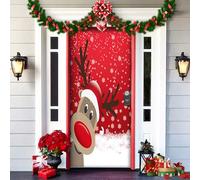 2025 Christmas and Halloween Front Door Cover, Christmas and Halloween Front Door Cover Decoration, A Fun and Festive Decor for Home Outdoor Indoor Ornament (4)