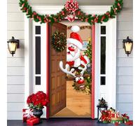 2025 Christmas and Halloween Front Door Cover, Christmas and Halloween Front Door Cover Decoration, A Fun and Festive Decor for Home Outdoor Indoor Ornament (16)