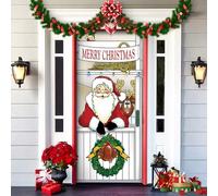 2025 Christmas and Halloween Front Door Cover, Christmas and Halloween Front Door Cover Decoration, A Fun and Festive Decor for Home Outdoor Indoor Ornament (6)