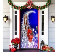 2025 Christmas and Halloween Front Door Cover, Christmas and Halloween Front Door Cover Decoration, A Fun and Festive Decor for Home Outdoor Indoor Ornament (15)