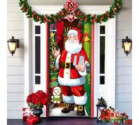 2025 Christmas and Halloween Front Door Cover, Christmas and Halloween Front Door Cover Decoration, A Fun and Festive Decor for Home Outdoor Indoor Ornament (8)