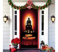 2025 Christmas and Halloween Front Door Cover, Christmas and Halloween Front Door Cover Decoration, A Fun and Festive Decor for Home Outdoor Indoor Ornament (10)