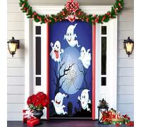 2025 Christmas and Halloween Front Door Cover, Christmas and Halloween Front Door Cover Decoration, A Fun and Festive Decor for Home Outdoor Indoor Ornament (5)