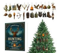 2025 Christmas Calendar,2025 Hunting Tool 2D Home Decor - Christmas Hunting Decorative Charm Countdown,for Kids Teens Adults Shelf Desk Tree Window Office Living Room Bedroom