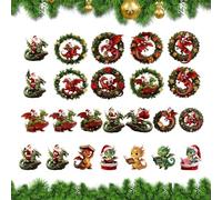 2025 Christmas Calendar Dragon Ornament, 2d Acrylic Pendant with 24 Days Hanging Decorations, Flying Dragon Countdown Decor for Home Tree Car Rearview Mirror Wall Window Door Adults Kids Holiday Fun