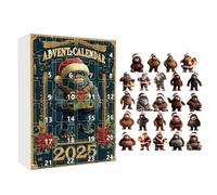 2025 Christmas Calendar Ornament Advent, 2D Acrylic Ape Decor, 24-Day Ape Countdown Pendants for Holiday, Home, Tree, Car, Rearview Mirror, Wall, Window, Door, Adults, Kids