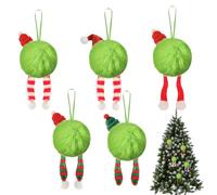 2025 Christmas Pendant Charm - Imitation Moelleuse Boule de Fourrure de Lapin, 6 cm en Peluche colorée avec Ruban | Décorations de Vacances Douces pour Arbre de Noël, cheminée, escalier, Ramp