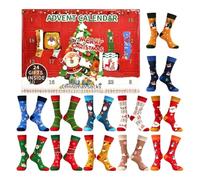 2025 Christmas Socks,24 Jours De Chaussettes Calendrier,Coffrets Chaussettes De 12 Pairs avec Différents Motifs De Noël,Unisex Festivel Socks pour Adultes Kids