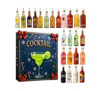2025 Cocktail - 24 Day Christmas Countdown Calendar Featuring 24 2D Flat Acrylic Cocktail Decorations, A Perfect Holiday Party Christmas Countdown Gift,