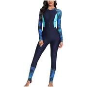 2025 Combinaisons de Surf de Sport Zippées pour Femme Plage Maillot de Plongée Zippé Anti-UV Manches Longues pour Plongée Natation Surf Protection Solaire Maillot de Bain Intégral 1 Pièce pour Piscine