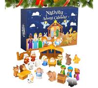 2025 Compte À Rebours De L'Avent | 25 Jours Jouets Nativité 2025,Symboles Chrétiens Ornements De Table De Noël - Pour Chambre De Bambin Salon Salle De Classe Bureau Entrée Église