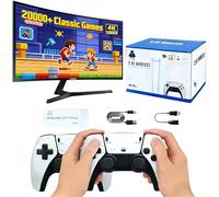 2025 Console De Jeu Rétro Avec Plus De 20000 Jeux ,64gb émulateur Pour Console Vidéo,Avec Prise D'émulateurs, Sortie HDMI, Mise à Niveau De Contrôleurs Sans Fil Doubles Pour Les Jeux TV (Blanc + Noir)