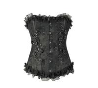 2025 Corset amincissant pour femme avec os en acier pour soutien dorsal et fessier, Noir , L
