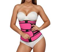 2025 Corset gainant en néoprène avec fermeture éclair pour femme pour l'entraînement et la mise en forme du corps sous les robes, Rouge, XXL