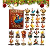 2025 Countdown Calendar - Christmas 2D Flat Acrylic Ornament | Chicken Holiday Ornament for Men Women Girls Youth Teens Wife Husband Son Daughter Family Friends Seasonal, 10.24x7.09x1.18 inches