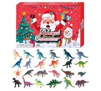 2025 Countdown Calendar - Glow in the Dark 24 Day Dinosaur Figure Set pour les vacances, calendrier de l'Avent avec fonction d'affichage interactive, figurine de Noël pour les étagères à chambre d'enf